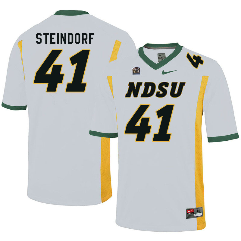 Men #41 Kaedin Steindorf North Dakota State Bison College Football Jerseys Sale-White - Click Image to Close